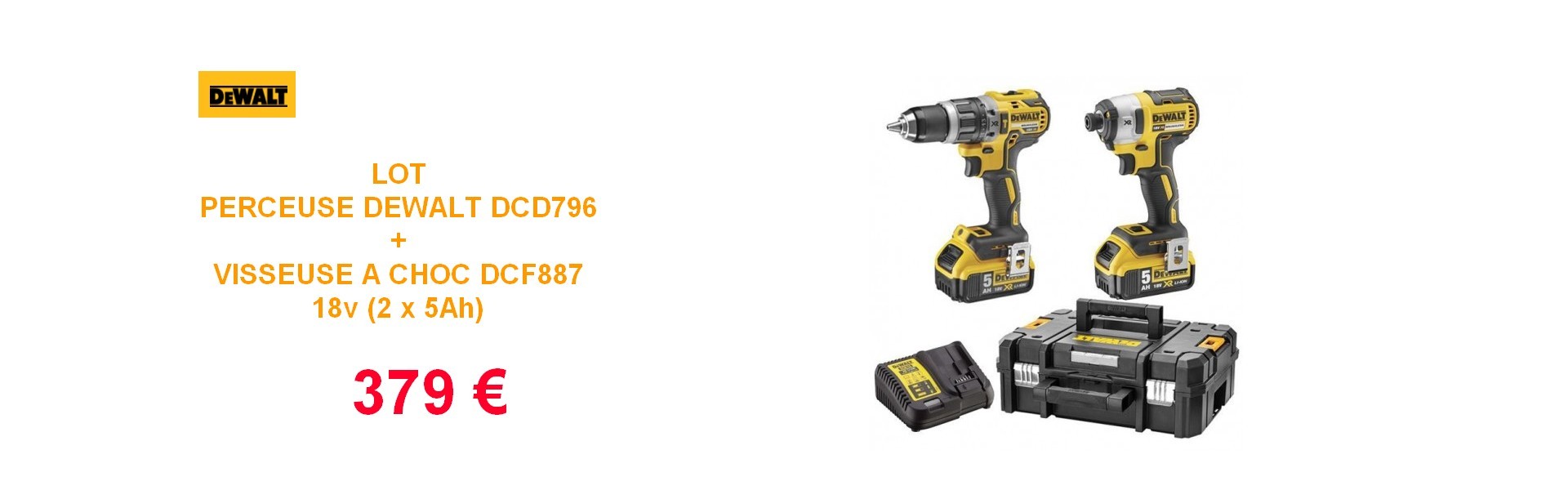 Lot perceuse dewalt